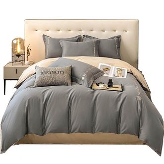 罗曼罗兰/ROMROL  轻奢四件套 60s山茶花 中灰200*230cm