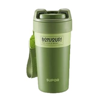 苏泊尔（SUPOR）  苏泊尔 咔哒旋饮保温杯便携咖啡杯吸管杯大容量 KCV50AB10·旷野绿.500ML （SUPOR）