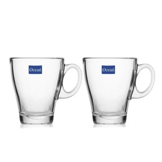 鸥欣（Ocean）  美式咖啡玻璃杯  约355ml*2只  家用透明玻璃杯水杯牛奶早餐杯把手杯茶杯玻璃杯杯具用品