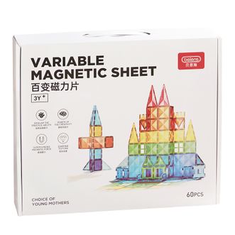 贝恩施/BEIENS  儿童磁力片彩窗积木男孩女孩磁铁拼图益智玩具60片BLK-3099