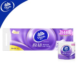 维达  棉韧立体美卷纸 4层110克12卷*1提 有芯压花卷纸 卷筒纸纸巾厕纸卷纸