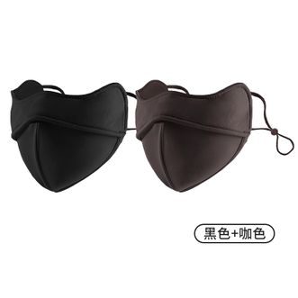 凯速（KANSOON）  保暖面罩高颜值防风寒面罩 黑色＋咖色【两个装】
