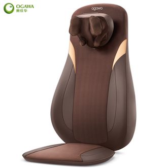 奥佳华/Ogawa  全身按摩垫 热敷颈椎按摩器家用背部腰部按摩椅躺坐垫腰椎颈肩部脖子按摩靠垫仿人手揉捏颈部按摩仪OG1305指摩师-星云棕