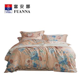 富安娜 纯棉印花暖色调四件套-若水微香203*229cm 富安娜 纯棉印花暖色调四件套-若水微香203*229cm