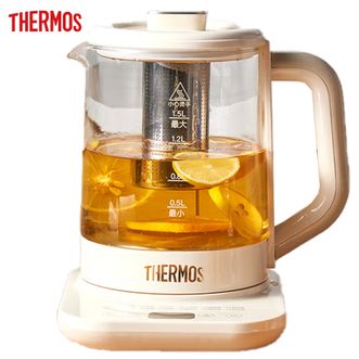 膳魔师（THERMOS）  养生壶 煮茶壶 办公家用恒温一体炖煮壶1.5L大容量花茶壶煮茶器 316L不锈钢保温烧水壶