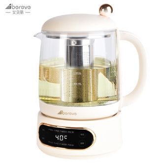 艾贝丽  1.5L养生壶电水壶带茶漏煮茶器 家用电器烧水壶花茶果茶壶煮茶壶电开水壶电热水壶ABL-YSH016米白色