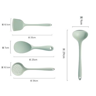 炊大皇（COOKER KING）  硅胶锅铲汤勺漏勺饭勺厨房厨具四件套组合 松绿色 SL05GJ
