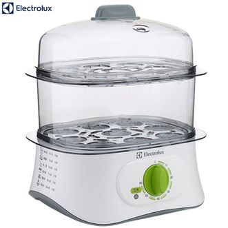 伊莱克斯/Electrolux  3L双层电蒸锅蒸蛋器可视电蒸笼煮蛋器智能料理机 多功能锅热饭早餐机料理锅多用途锅EGS-010白色