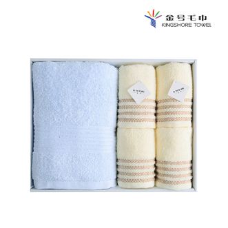 金号  真礼毛巾 一浴巾四毛巾 礼盒装 洗脸巾 擦脸巾 洗澡巾 颜色随机 ZL1701-A2