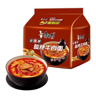 康师傅  经典老陈醋酸辣牛肉面五连包110g*5袋