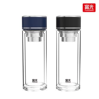 富光（FUGUANG）  双层防烫 铭致双层玻璃杯 G2361-SH-358 高硼硅玻璃 经典商务杯 358ml 提手滤网