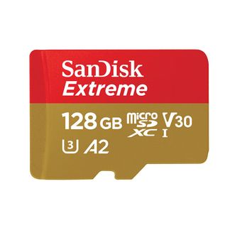 闪迪/SanDisk  128GB TF(MicroSD)4K极速金卡 A2 V30 存储卡 读190MB 记录仪运动相机无人机监控内存卡