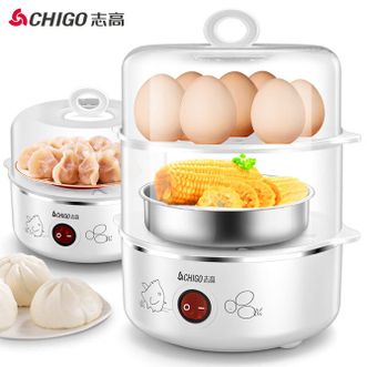 志高（CHIGO）  蒸蛋器煮蛋器小电蒸锅两层多功能家用电锅蒸菜蒸包子蒸红薯锅电热锅