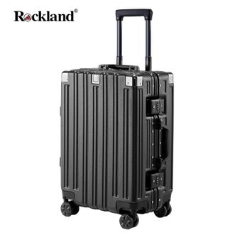 洛克兰/ROCKLAND  先锋系列铝框硬箱款前置挂钩铝框硬箱行李箱 男女结实耐用拉杆箱旅行箱 铝框-黑色26寸