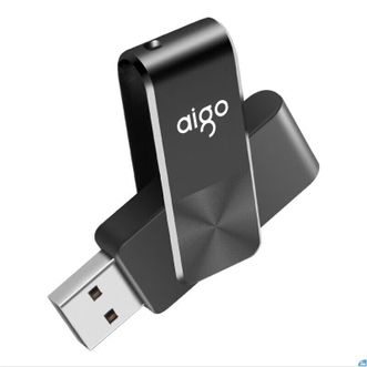 爱国者（aigo）  64GB USB2.0 U盘 U266旋转防护 黑色 CD纹防滑设计