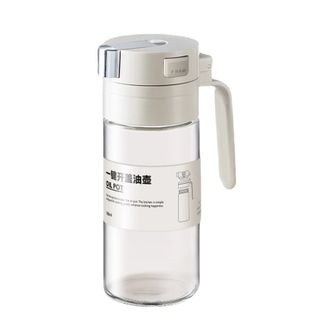 温仑山  玻璃油壶550ml 家用厨房防漏油罐壶酱油醋调料瓶不挂油瓶 AAB08403-奶白色