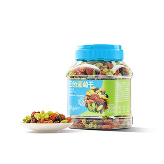 鲜记/xianjee  三色葡萄干428g 多巴胺系列 罐装 粒粒饱满  休闲零食