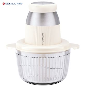 科米欧/KEMIOU  2L绞肉机家用料理机 绞菜机辅食机佐料机多功能电动搅拌机小型切菜机碎菜机碎肉机绞馅机肉馅机KM-DKM256白色