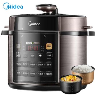 美的（Midea） 电压力锅  家用压力锅 精控火候电压力煲 电饭煲快速煮电高压锅 5L大容量 一锅双胆 MY-RY50Q3-FS