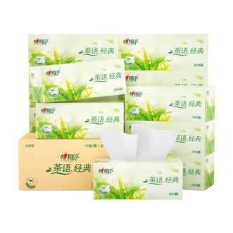 心相印  茶语系列盒装纸面巾 200抽12盒
