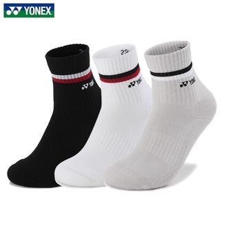 尤尼克斯（YONEX）  运动护具 运动袜子  透气吸汗中筒袜羽毛球袜  145144BCR/245144BCR  三双装
