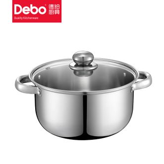 德铂（Debo）  弗伦斯堡汤锅22cm  不锈钢汤锅炖锅奶锅小火锅 电磁炉通用 DEP-179