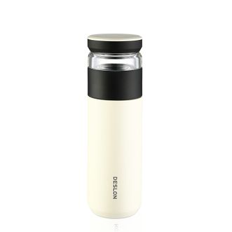 德世朗（DESLON）  尊享泡茶师 茶水分离食品级不锈钢保温杯过滤便携男女旅行车载大容量水杯子500ml 白色-DZXB-500（白色）