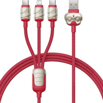 倍思/Baseus  蛇年生肖系列 三合一快充充电线 USB to C+C+L 3.5A 1.2m数据线