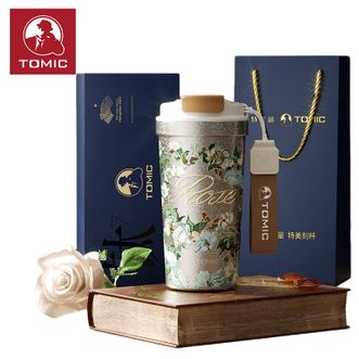 特美刻（TOMIC）  钛保温杯咖啡杯便携高颜值水杯大容量钛杯伴手礼 【梵高联名】绽放的白玫瑰-520ml
