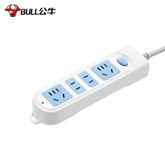 公牛（BULL）  新国标超功率自动断电保护接线板拖线板 基础蓝白款 GN-607 1.8米