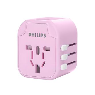 飞利浦/Philips  转换插头  全球通用插头转换器  SPS1001A/93  粉色