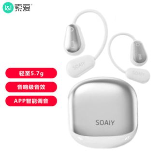 索爱（soaiy）  开放式蓝牙耳机挂耳式不入耳Mini舒适音响级听感运动跑步通话降噪耳机 GD36皓月白