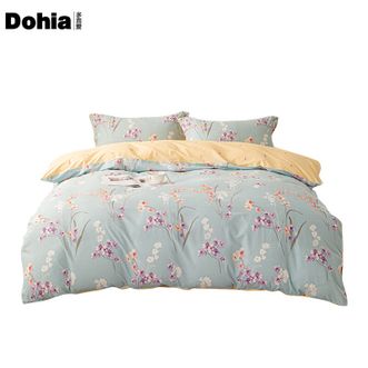 多喜爱/Dohia  全棉纱布材料简约四件套 栖兰香 美丽典雅全棉印花件套 203*229cm
