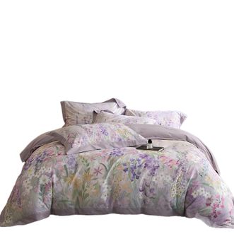 宜恋  全棉磨毛四件套 加厚保暖 设计师款  200*230 紫风铃