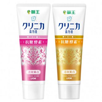 狮王（Lion）  齿力佳酵素美白牙膏 130g x2支（ 百花薄荷+柠檬冰姜薄荷）