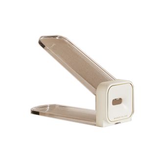 洁百纳/JIEBAINA  双层鞋架鞋子收纳神器可调节透明鞋柜省空间鞋架子分层隔板鞋托架 奶油白8个装