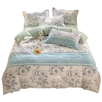 北极绒（Bejirog）  柔软亲肤植物羊绒印染双拼四件套  200*230cm  卿歌曼曼