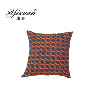 逸轩/yixuan  加厚棉麻提花北欧风简约抱枕 小马-橙色-50x50cm单抱枕