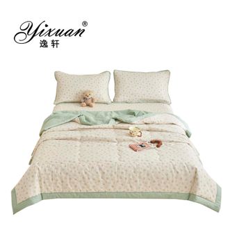 逸轩/yixuan  纯棉印花棉花胎夏被 棉花被-花艺 单件夏被