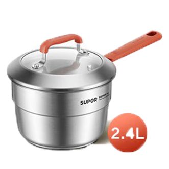 苏泊尔（SUPOR）  奶锅304不锈钢小汤锅辅食热奶蒸锅煮面锅通用 ST18CC1可视 18cm 2.4L