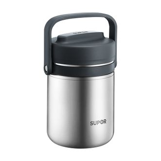 苏泊尔/Supor  保温饭盒大容量分多层不锈钢便当饭盒提锅桶上班族1.5L岩石黑KF15AJ10