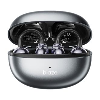 毕亚兹/Biaze  蓝牙耳机  骨传导概念跑步运动通话降噪超轻无感耳夹挂耳式耳机  柔光肤/魅影黑