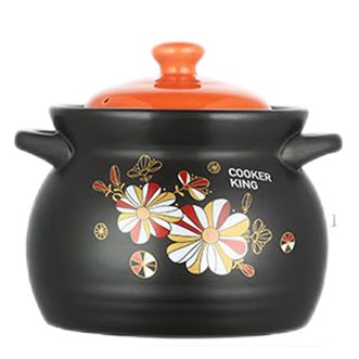 炊大皇/Cookerking  砂锅5L耐高温陶瓷煲多用炖锅汤锅家用养生煲陶瓷锅明火煤燃气灶专用TCXW5002