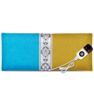 茗振  海盐电热热敷垫 电加热海盐 护腰包艾草热敷海盐包家用护腰粗盐热敷包民族风（青蓝色）