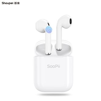 Soopii  无线蓝牙耳机 T2 运动商务双耳入耳式 迷你蓝牙5.0智能运动耳机 苹果华为小米荣耀通用