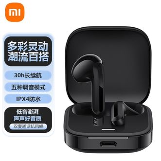 小米  蓝牙耳机半入耳精致轻巧舒适佩戴双麦通话抗风噪长续航 黑色