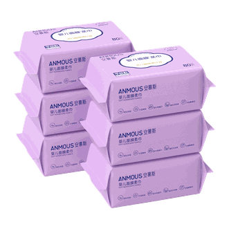 安慕斯（Anmous）  平纹纹路超舒柔肤棉柔巾80抽*6包  AMS-P4MRJ80-6