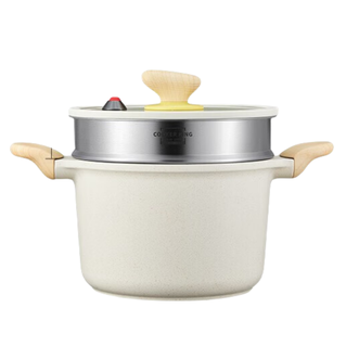 炊大皇（COOKER KING）  微压不粘汤锅加高微压煮锅电磁炉锅 22cm+蒸笼