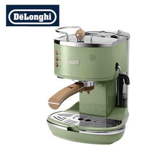 德龙/Delonghi  咖啡机 家用半自动意式浓缩 15Bar泵压式 不锈钢锅炉 奶泡系统ECO310 复古橄榄绿
