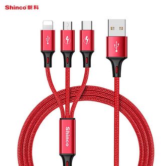 新科/Shinco  数据线三合一Type-c安卓手机充电线多功能车载充电器线 GT10
